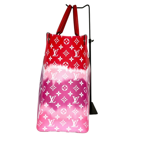ルイ・ヴィトン LOUIS VUITTON オンザゴーGM M45121 ピンク/レッド モノグラムキャンパス レディース ハンドバッグ
