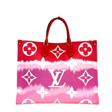 ルイ・ヴィトン LOUIS VUITTON オンザゴーGM M45121 ピンク/レッド モノグラムキャンパス レディース ハンドバッグ