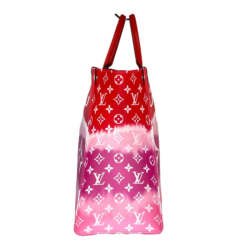 ルイ・ヴィトン LOUIS VUITTON オンザゴーGM M45121 ピンク/レッド モノグラムキャンパス レディース ハンドバッグ