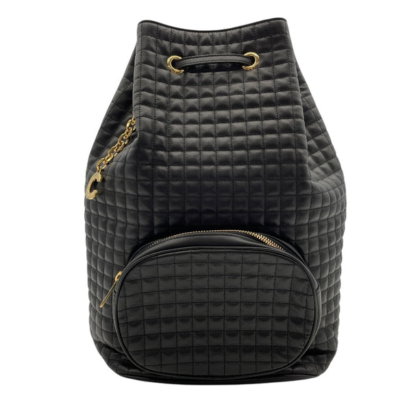 セリーヌ CELINE Cチャームバックバッグ 188243 ブラック　ゴールド金具 レザー レディース リュック・デイパック