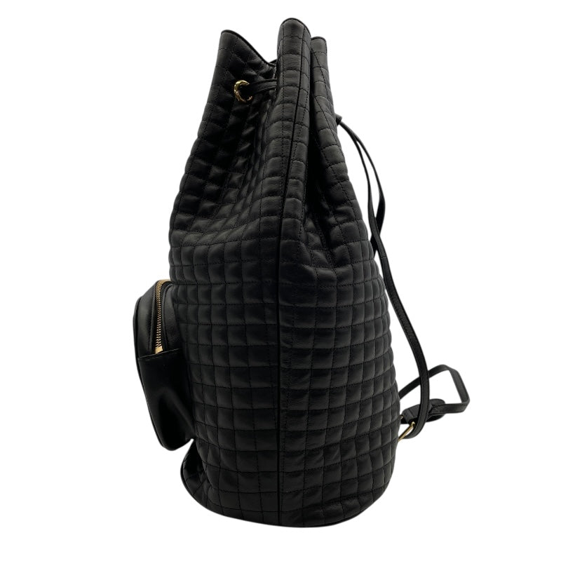 セリーヌ CELINE Cチャームバックバッグ 188243 ブラック　ゴールド金具 レザー レディース リュック・デイパック