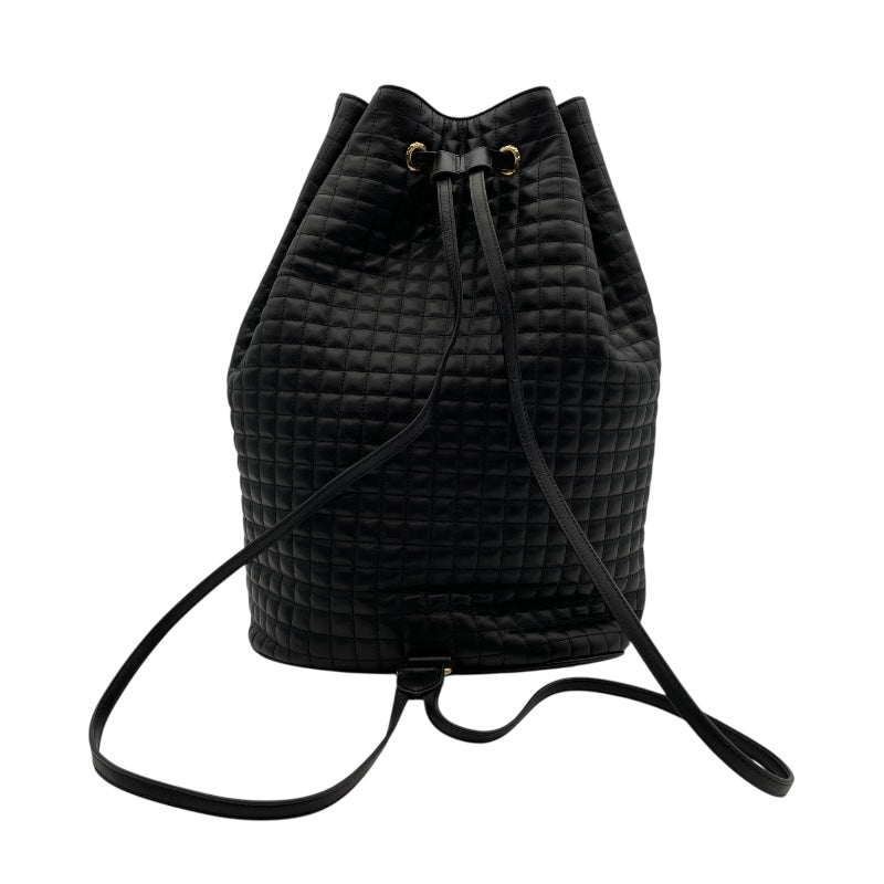 セリーヌ CELINE Cチャームバックバッグ 188243 ブラック　ゴールド金具 レザー レディース リュック・デイパック
