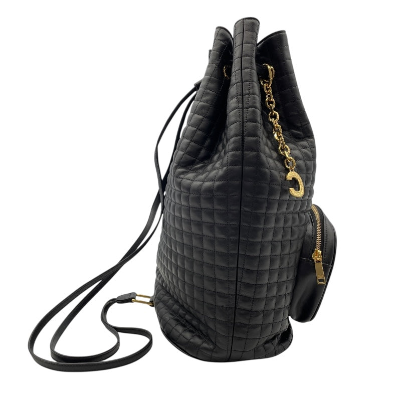 セリーヌ CELINE Cチャームバックバッグ 188243 ブラック　ゴールド金具 レザー レディース リュック・デイパック