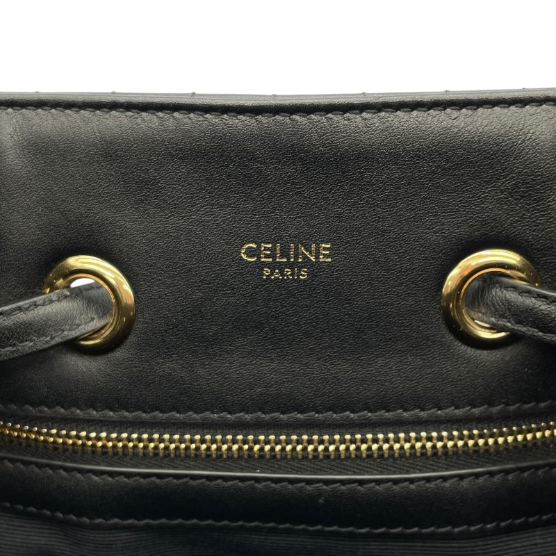 セリーヌ CELINE Cチャームバックバッグ 188243 ブラック　ゴールド金具 レザー レディース リュック・デイパック