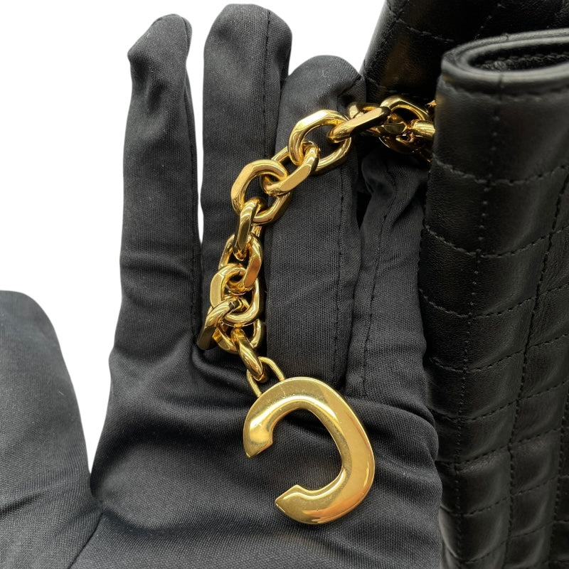 セリーヌ CELINE Cチャームバックバッグ 188243 ブラック　ゴールド金具 レザー レディース リュック・デイパック