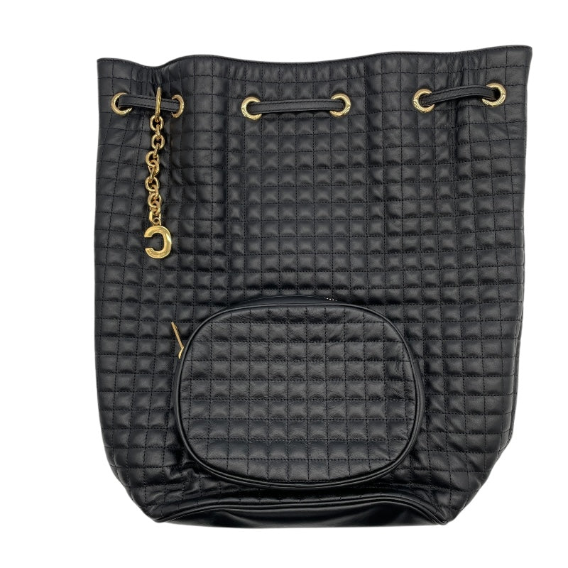 セリーヌ CELINE Cチャームバックバッグ 188243 ブラック　ゴールド金具 レザー レディース リュック・デイパック