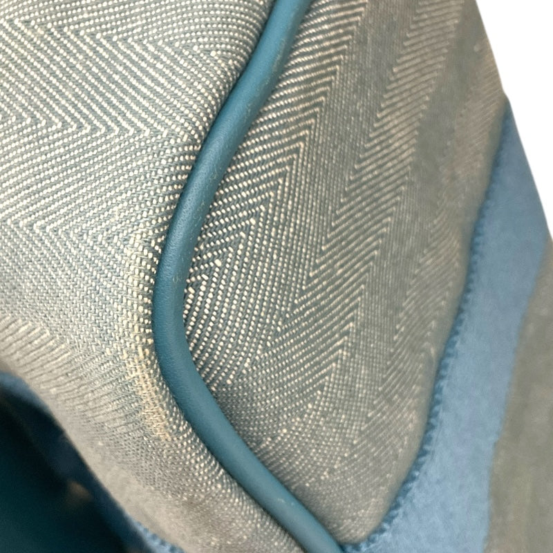 エルメス HERMES ヴァルパライソPM ブルー トワル・レザー レディース ハンドバッグ