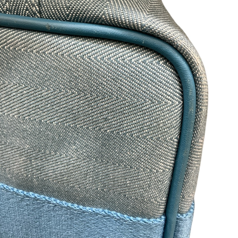 エルメス HERMES ヴァルパライソPM ブルー トワル・レザー レディース ハンドバッグ