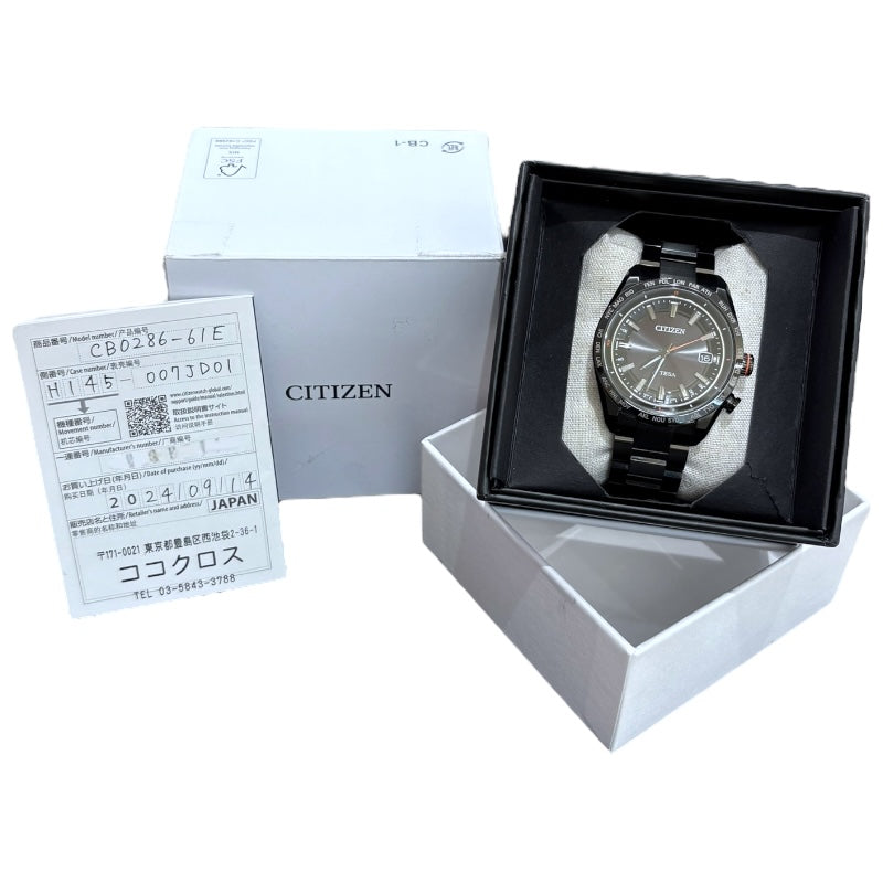 シチズン CITIZEN アテッサ アクトライン ブラックチタン CB0286-61E ブラック チタン メンズ 腕時計