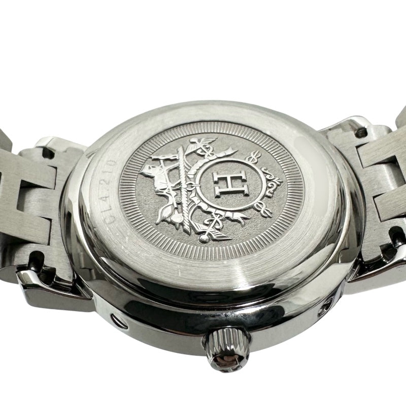 エルメス HERMES クリッパー CL4.210 ライトブルー SS クオーツ レディース 腕時計