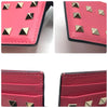 ヴァレンティノ VALENTINO ロックスタッズ　カードホルダー ピンク/GD レザー レディース カードケース