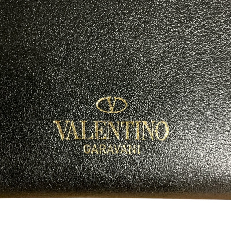ヴァレンティノ VALENTINO ロックスタッズ 2つ折り財布 ブラック レザー レディース 二つ折り財布