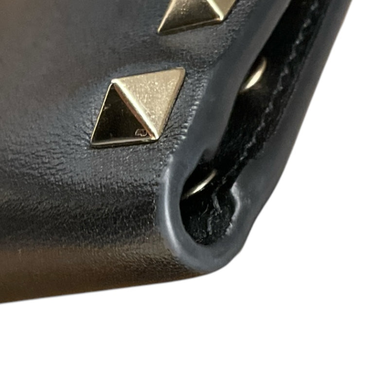 ヴァレンティノ VALENTINO ロックスタッズ 2つ折り財布 ブラック レザー レディース 二つ折り財布