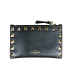 ヴァレンティノ VALENTINO ロックスタッズ 2つ折り財布 ブラック レザー レディース 二つ折り財布