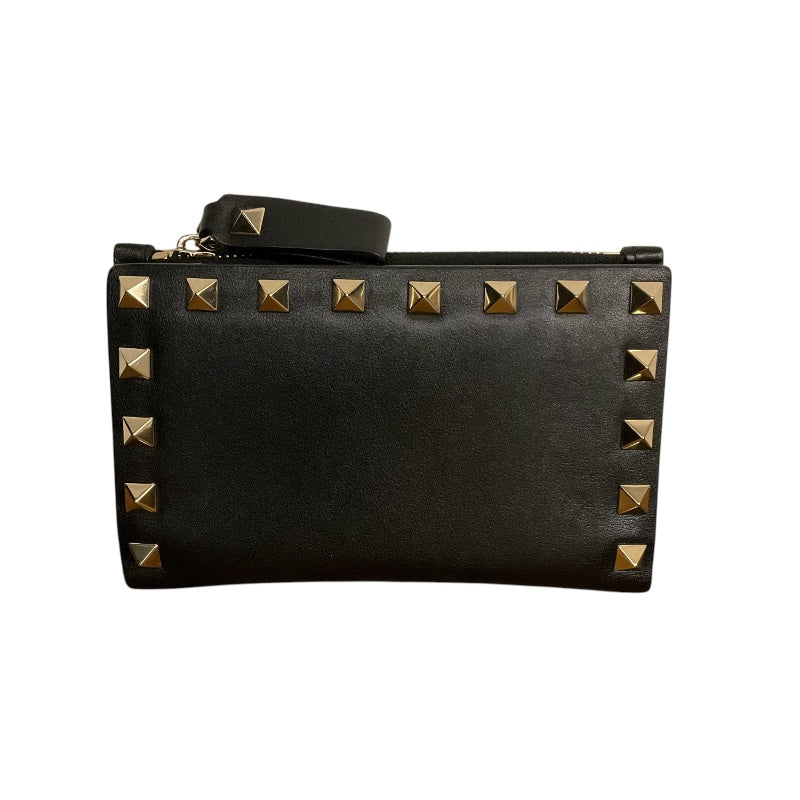 ヴァレンティノ VALENTINO ロックスタッズ 2つ折り財布 ブラック レザー レディース 二つ折り財布