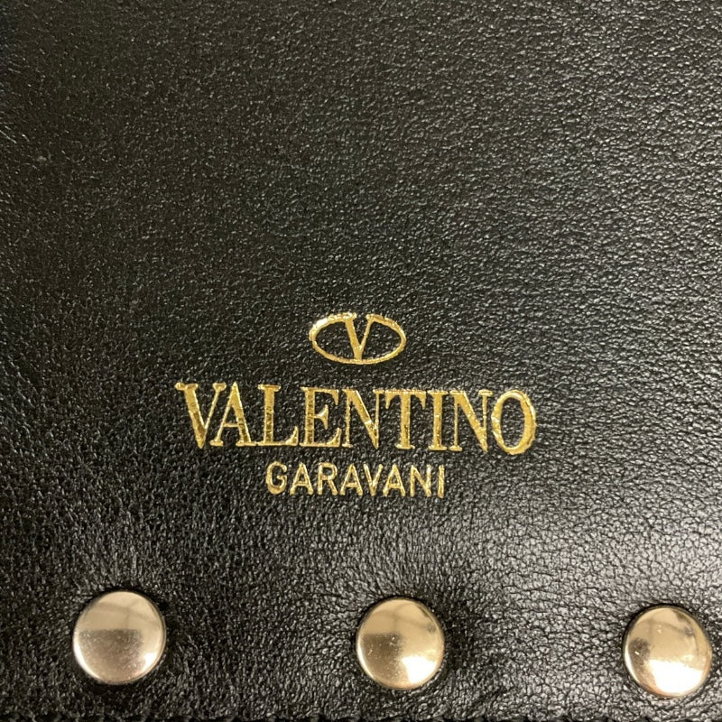ヴァレンティノ VALENTINO ロックスタッズ 2つ折り財布 ブラック レザー レディース 二つ折り財布