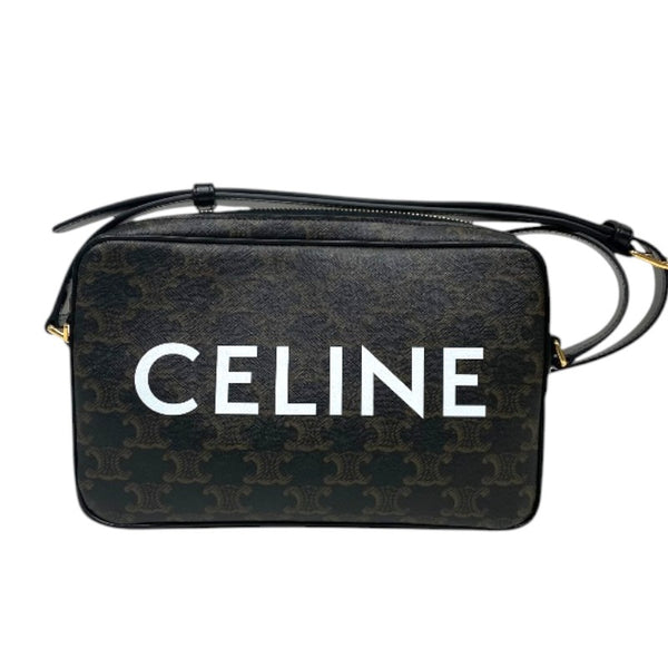 セリーヌ CELINE ミディアム メッセンジャーバッグ 194502 ブラック トリオンフキャンバス レディース ショルダーバッグ