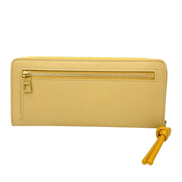 ロエベ LOEWE ノット ジップアラウンド ウォレット CEM1G39X01 イエロー カーフレザー レディース 長財布