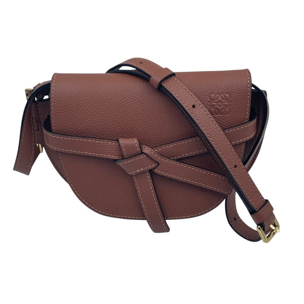 ロエベ LOEWE ゲートデュアルバッグ ミニ ブラウン カーフ レディース ショルダーバッグ