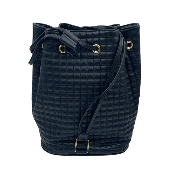 セリーヌ CELINE Cチャーム バックパック 188373 ブラック レザー レディース ショルダーバッグ