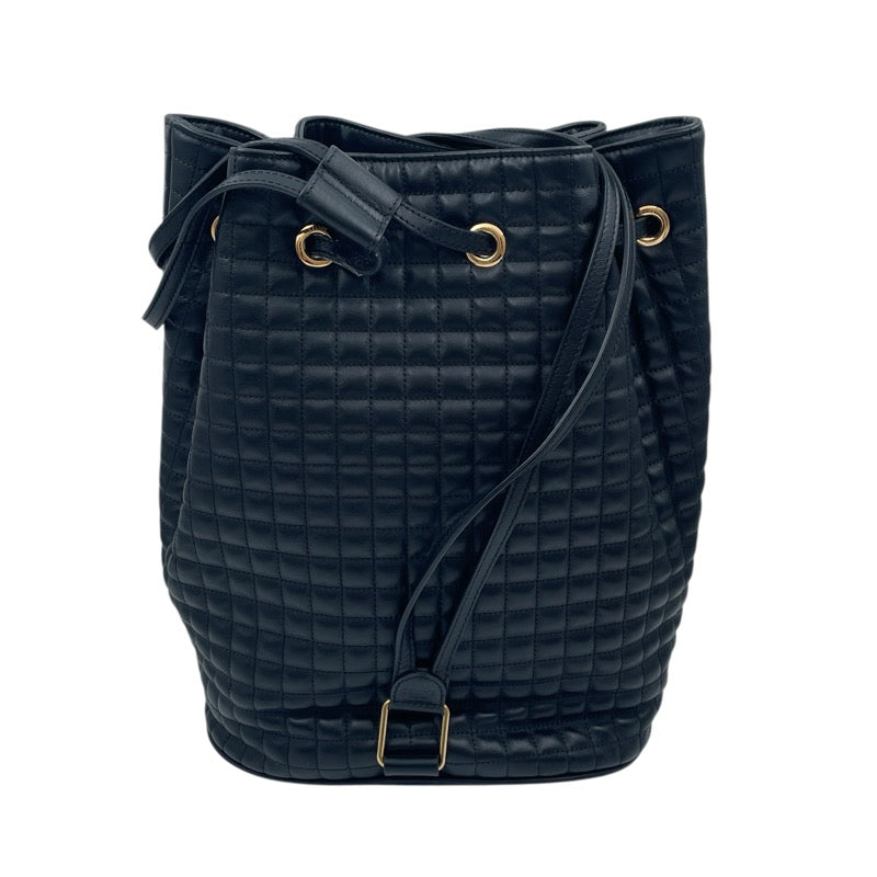 セリーヌ CELINE Cチャーム バックパック 188373 ブラック レザー レディース ショルダーバッグ