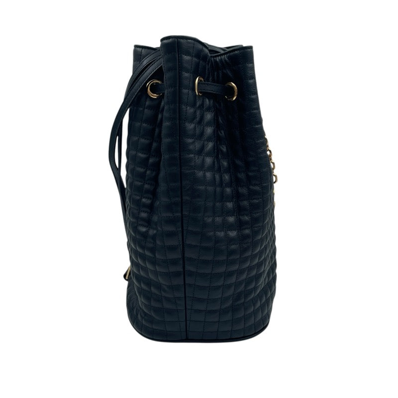セリーヌ CELINE Cチャーム バックパック 188373 ブラック レザー レディース ショルダーバッグ