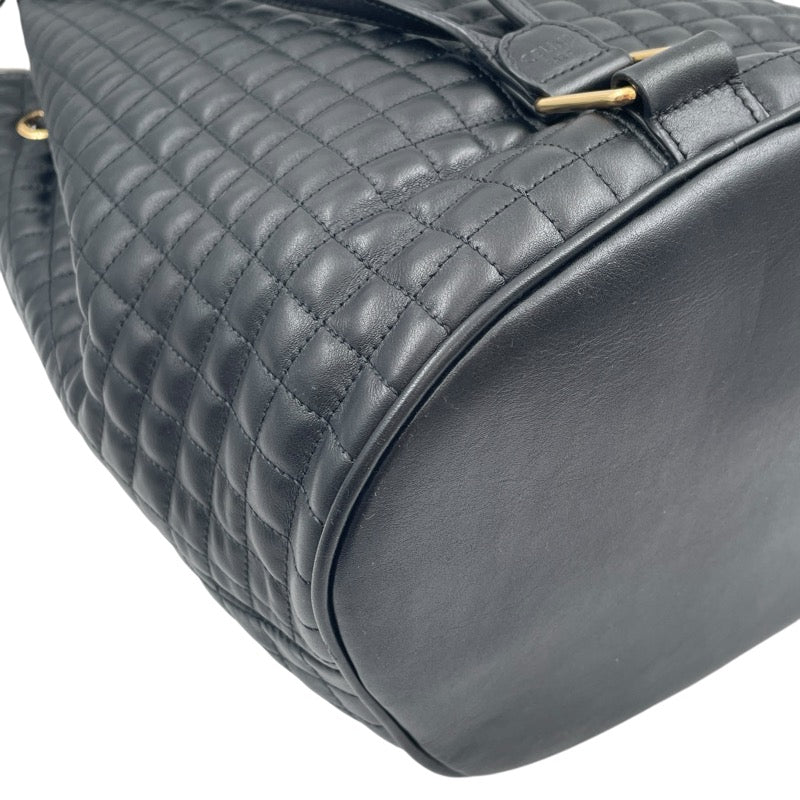 セリーヌ CELINE Cチャーム バックパック 188373 ブラック レザー レディース ショルダーバッグ