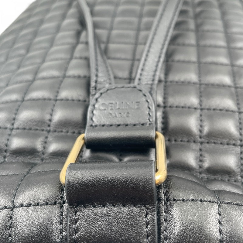 セリーヌ CELINE Cチャーム バックパック 188373 ブラック レザー レディース ショルダーバッグ
