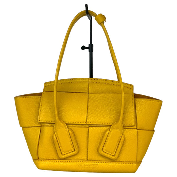 ボッテガ・ヴェネタ BOTTEGA VENETA ミニ ザ アルコ ハンドバッグ イエロー レザー レディース ハンドバッグ