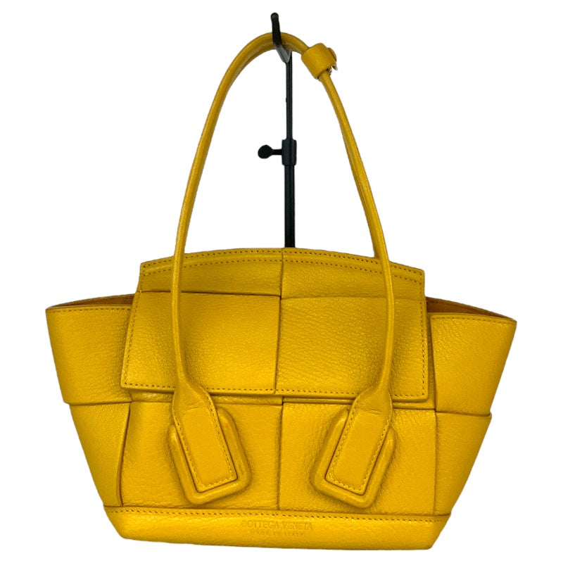 ボッテガ・ヴェネタ BOTTEGA VENETA ミニ ザ アルコ ハンドバッグ イエロー レザー レディース ハンドバッグ