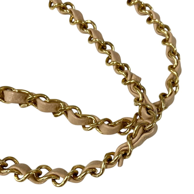 シャネル CHANEL マトラッセ25 A01112 ベージュ ゴールド金具 キャビアスキン レディース ショルダーバッグ