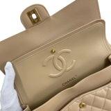 シャネル CHANEL マトラッセ25 A01112 ベージュ ゴールド金具 キャビアスキン レディース ショルダーバッグ