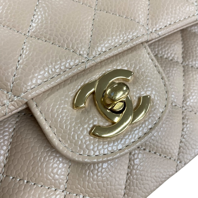 シャネル CHANEL マトラッセ25 A01112 ベージュ ゴールド金具 キャビアスキン レディース ショルダーバッグ