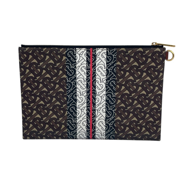 バーバリーロンドン BURBERRY LONDON フラットポーチ ブラウン PVC レディース セカンドバッグ