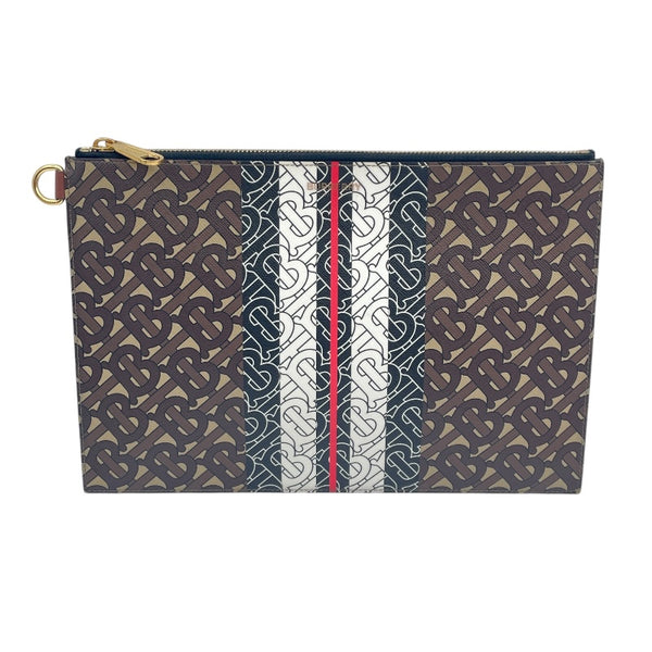バーバリーロンドン BURBERRY LONDON フラットポーチ ブラウン PVC レディース セカンドバッグ