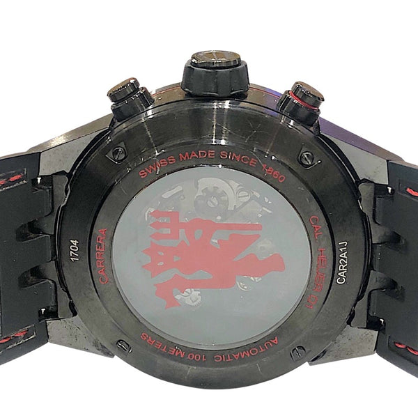 タグ・ホイヤー TAG HEUER カレラ キャリバー ホイヤ―01 クロノグラフ マンチェスターユナイテッド CAR2A1J.FC6400 ブラック ステンレス（PVD加工）/ラバー×アリゲーター メンズ 腕時計