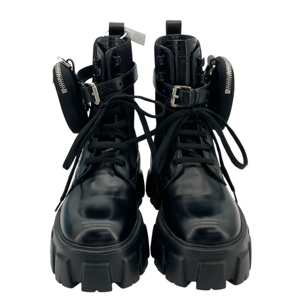 プラダ PRADA モノリス 厚底ブーツ 17255M ブラック ナイロン レディース ブーツ