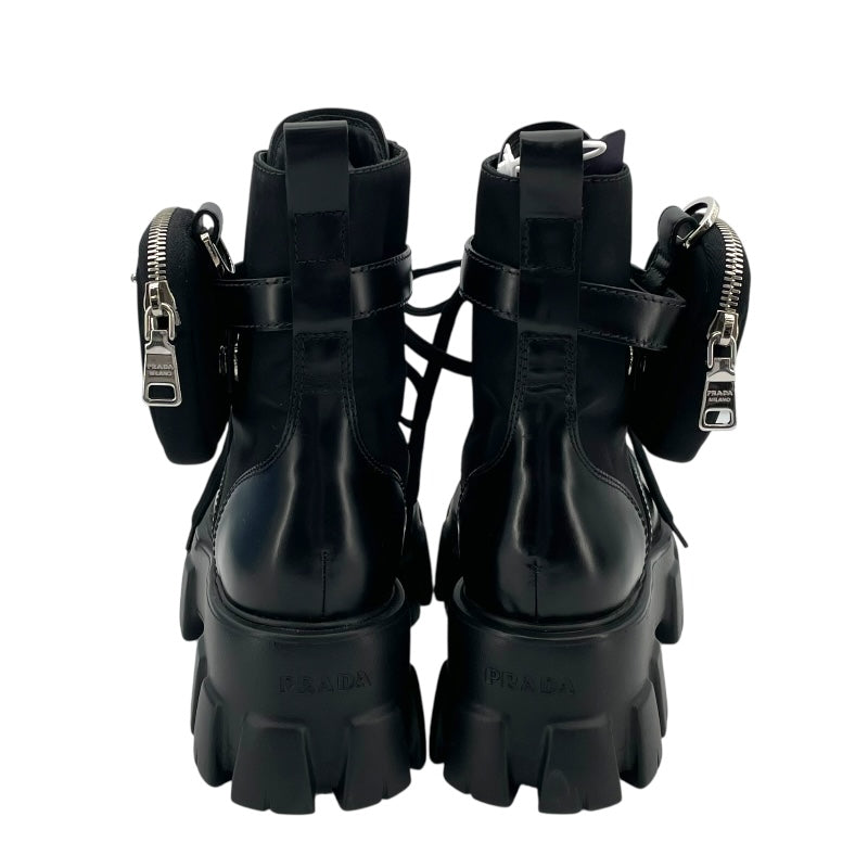 プラダ PRADA モノリス 厚底ブーツ 17255M ブラック ナイロン レディース ブーツ