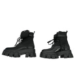 プラダ PRADA モノリス 厚底ブーツ 17255M ブラック ナイロン レディース ブーツ