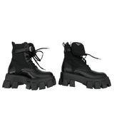 プラダ PRADA モノリス 厚底ブーツ 17255M ブラック ナイロン レディース ブーツ
