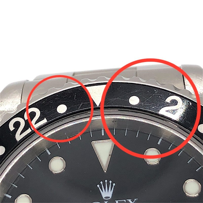 ロレックス ROLEX GMTマスター2  赤/黒 16710 ブラック×シルバー SS メンズ 腕時計