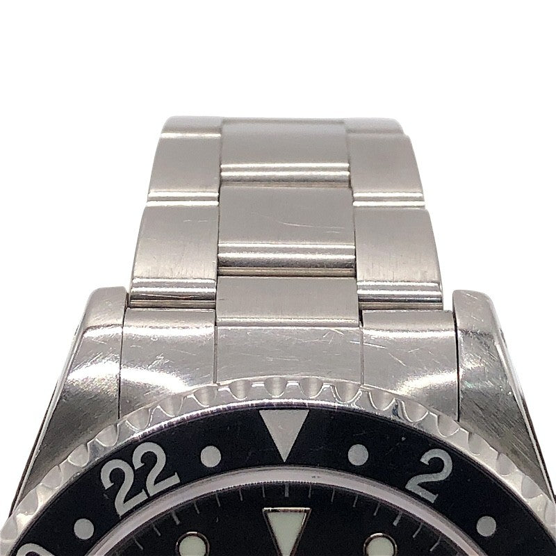 ロレックス ROLEX GMTマスター2  赤/黒 16710 ブラック×シルバー SS メンズ 腕時計