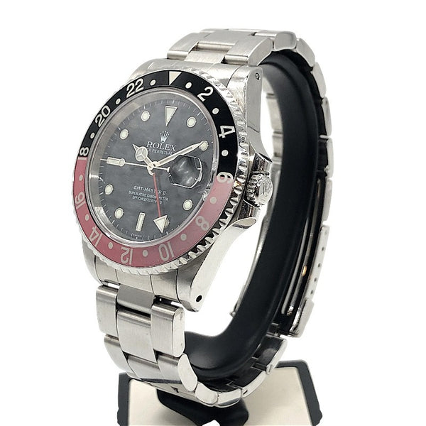 ロレックス ROLEX GMTマスター2  赤/黒 16710 ブラック×シルバー SS メンズ 腕時計