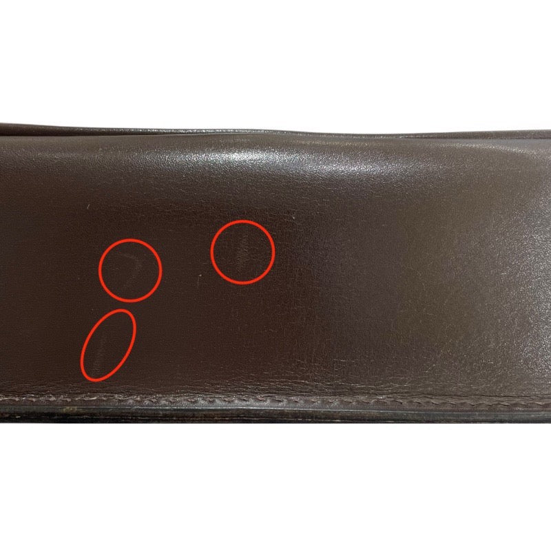 エルメス HERMES ショルダーバッグ 〇C刻 ショコラ×ゴ―ルド金具 ボックスカーフ レディース ショルダーバッグ