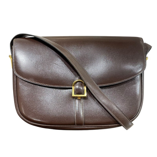 エルメス HERMES ショルダーバッグ 〇C刻 ショコラ×ゴ―ルド金具 ボックスカーフ レディース ショルダーバッグ