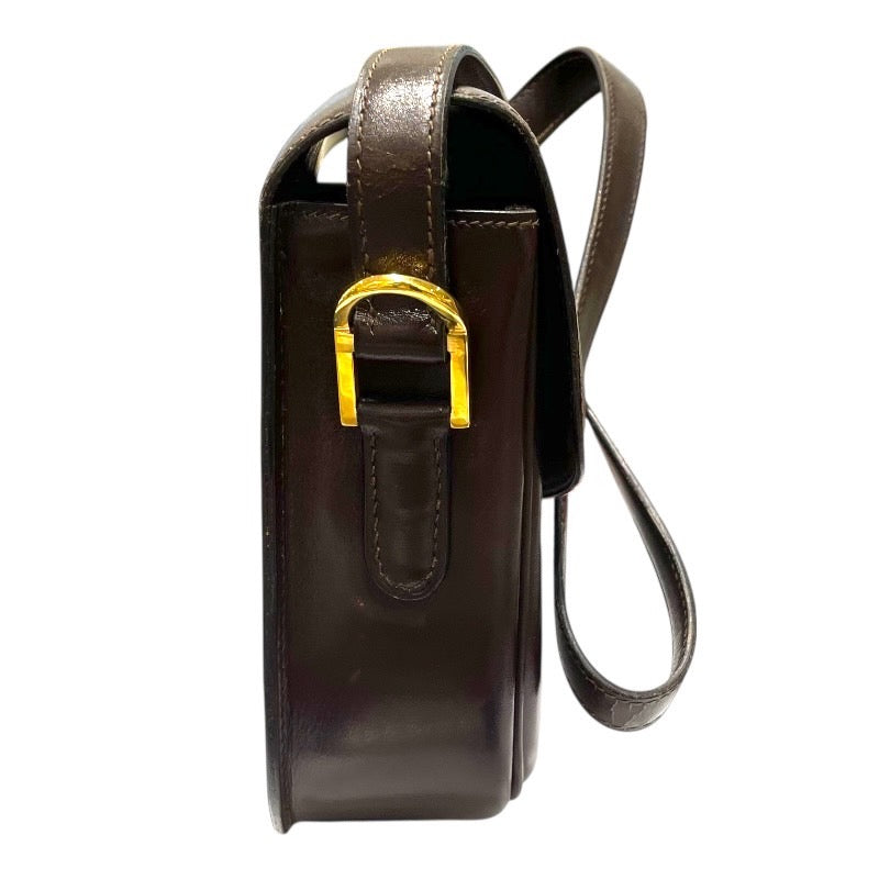 エルメス HERMES ショルダーバッグ 〇C刻 ショコラ×ゴ―ルド金具 ボックスカーフ レディース ショルダーバッグ