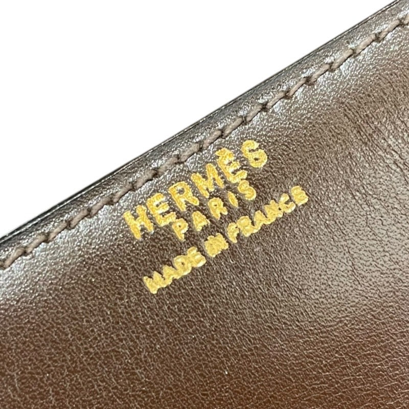 エルメス HERMES ショルダーバッグ 〇C刻 ショコラ×ゴ―ルド金具 ボックスカーフ レディース ショルダーバッグ