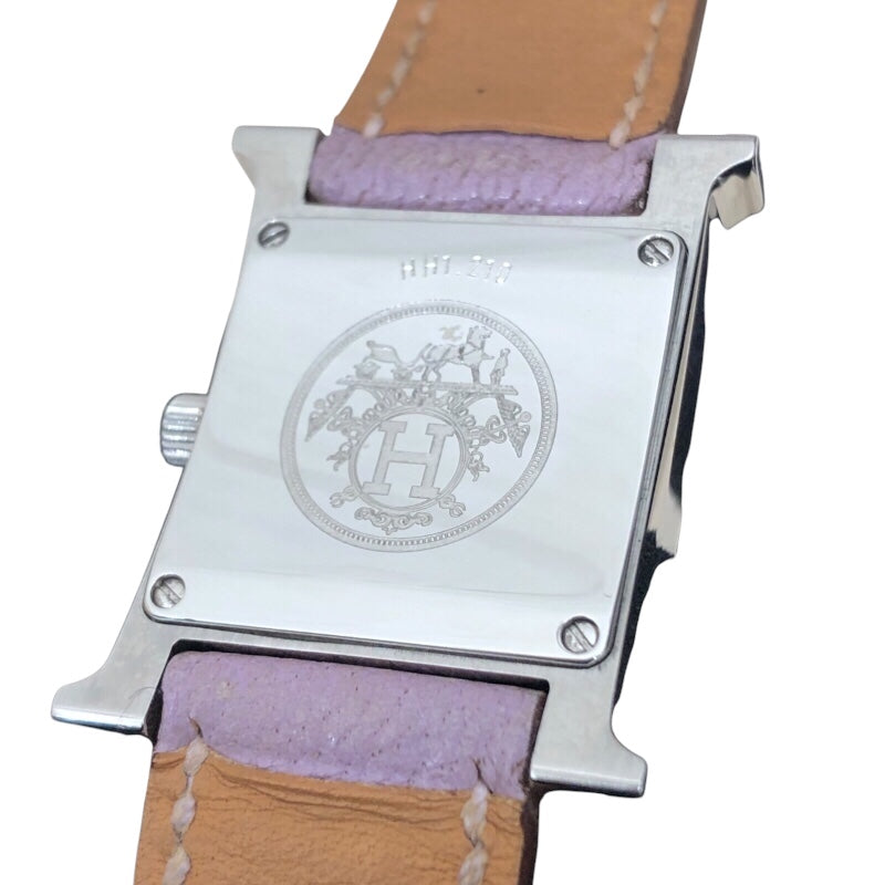 エルメス HERMES Hウォッチ HH1.210 ピンク ステンレススチール レディース 腕時計