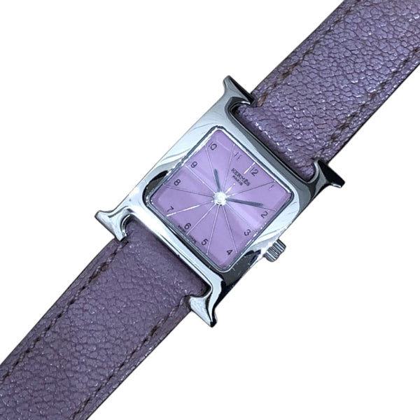 エルメス HERMES Hウォッチ HH1.210 ピンク ステンレススチール レディース 腕時計