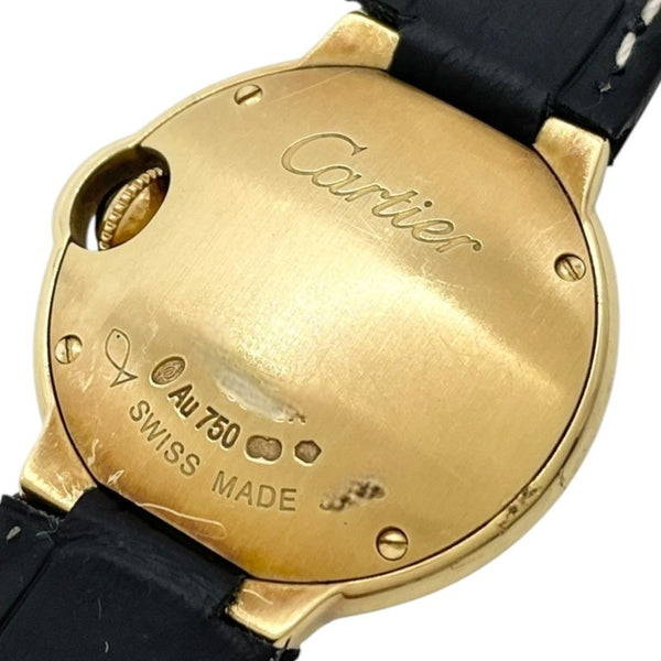 カルティエ Cartier バロンブルー SM W6900156 シルバー K18YG/革ベルト（社外品） クオーツ レディース 腕時計